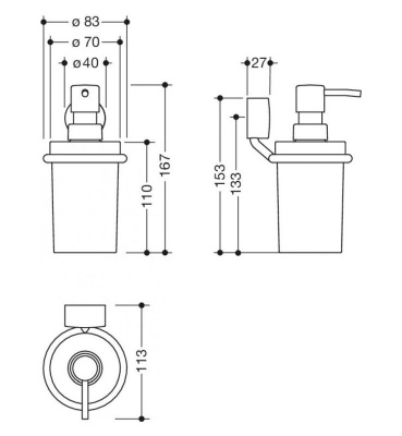 HEWI System 815 Soap Dispenser - Matt Black